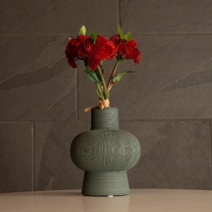 glo-21264-21264_6 GLOBOSTAR® ARTIFICIAL GARDEN MALACHITE 21264 ΔΙΑΚΟΣΜΗΤΙΚΟ ΚΕΡΑΜΙΚΟ ΒΑΖO ΠΡΑΣΙΝΟ Π13 X Μ13 X Υ16CM