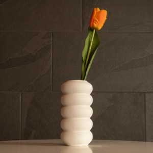 glo-21293-21293_7 GLOBOSTAR® ARTIFICIAL GARDEN NOUVEAU 21293 ΔΙΑΚΟΣΜΗΤΙΚΟ ΚΕΡΑΜΙΚΟ ΒΑΖO ΛΕΥΚΟ Π8 X Μ8 X Υ16CM