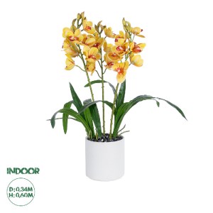 glo-21401-21401_0 GLOBOSTAR® ARTIFICIAL GARDEN YELLOW CHERRY CUMBIDIUM 21401 ΔΙΑΚΟΣΜΗΤΙΚΟ ΦΥΤΟ ΚΙΤΡΙΝΟ ΚΥΜΒΙ