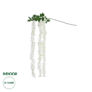 glo-21516-21516_0 GLOBOSTAR® ARTIFICIAL GARDEN WHITE WISTERIA FLOWER BRANCH 21516 ΤΕΧΝΗΤΟ ΔΙΑΚΟΣΜΗΤΙΚΟ ΚΛΑΔΙ