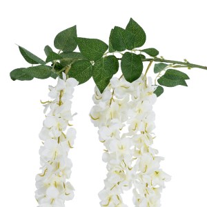 glo-21516-21516_3 GLOBOSTAR® ARTIFICIAL GARDEN WHITE WISTERIA FLOWER BRANCH 21516 ΤΕΧΝΗΤΟ ΔΙΑΚΟΣΜΗΤΙΚΟ ΚΛΑΔΙ