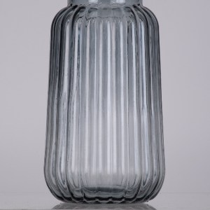 glo-35601-35601_5 GLOBOSTAR® LAYLA 35601 ΔΙΑΚΟΣΜΗΤΙΚΟ ΒΑΖΟ ΓΥΑΛΙΝΟ ΓΚΡΙ Φ11 X Υ22CM