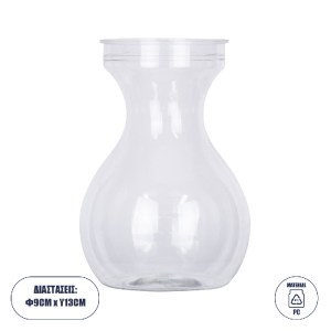 glo-35606-35606_0 GLOBOSTAR® GRACE 35606 ΔΙΑΚΟΣΜΗΤΙΚΟ ΒΑΖΟ ΠΛΑΣΤΙΚΟ ΔΙΑΦΑΝΟ Φ9 X Υ13CM