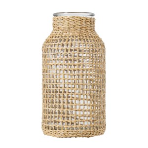 glo-35619-35619_2 GLOBOSTAR® MANDY 35619 ΔΙΑΚΟΣΜΗΤΙΚΟ ΒΑΖΟ ΓΥΑΛΙΝΟ ΔΙΑΦΑΝΟ ΜΕ ΜΠΑΜΠΟΥ Φ8.5 X Υ17CM