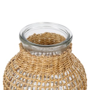 glo-35620-35620_3 GLOBOSTAR® MANDY 35620 ΔΙΑΚΟΣΜΗΤΙΚΟ ΒΑΖΟ ΓΥΑΛΙΝΟ ΔΙΑΦΑΝΟ ΜΕ ΜΠΑΜΠΟΥ Φ10.5 X Υ20CM