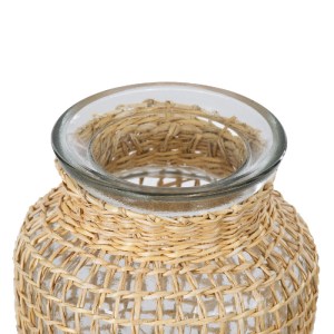 glo-35621-35621_3 GLOBOSTAR® MANDY 35621 ΔΙΑΚΟΣΜΗΤΙΚΟ ΒΑΖΟ ΓΥΑΛΙΝΟ ΔΙΑΦΑΝΟ ΜΕ ΜΠΑΜΠΟΥ Φ11.5 X Υ21CM