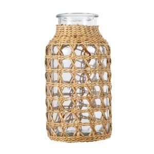 glo-35625-35625_2 GLOBOSTAR® MANDY 35625 ΔΙΑΚΟΣΜΗΤΙΚΟ ΒΑΖΟ ΓΥΑΛΙΝΟ ΔΙΑΦΑΝΟ ΜΕ ΜΠΑΜΠΟΥ Φ8.5 X Υ17.5CM