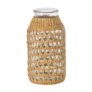 glo-35627-35627_0 GLOBOSTAR® MANDY 35627 ΔΙΑΚΟΣΜΗΤΙΚΟ ΒΑΖΟ ΓΥΑΛΙΝΟ ΔΙΑΦΑΝΟ ΜΕ ΜΠΑΜΠΟΥ Φ8.5 X Υ17.5CM