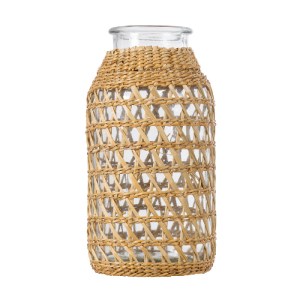 glo-35627-35627_2 GLOBOSTAR® MANDY 35627 ΔΙΑΚΟΣΜΗΤΙΚΟ ΒΑΖΟ ΓΥΑΛΙΝΟ ΔΙΑΦΑΝΟ ΜΕ ΜΠΑΜΠΟΥ Φ8.5 X Υ17.5CM