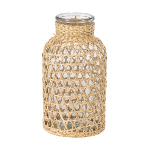 glo-35631-35631_0 GLOBOSTAR® MANDY 35631 ΔΙΑΚΟΣΜΗΤΙΚΟ ΒΑΖΟ ΓΥΑΛΙΝΟ ΔΙΑΦΑΝΟ ΜΕ ΜΠΑΜΠΟΥ Φ10.5 X Υ20CM