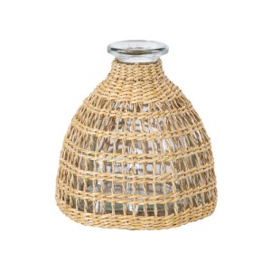 glo-35632-35632_0 GLOBOSTAR® MANDY 35632 ΔΙΑΚΟΣΜΗΤΙΚΟ ΒΑΖΟ ΓΥΑΛΙΝΟ ΔΙΑΦΑΝΟ ΜΕ ΜΠΑΜΠΟΥ Φ10.5 X Υ11CM