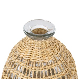 glo-35632-35632_3 GLOBOSTAR® MANDY 35632 ΔΙΑΚΟΣΜΗΤΙΚΟ ΒΑΖΟ ΓΥΑΛΙΝΟ ΔΙΑΦΑΝΟ ΜΕ ΜΠΑΜΠΟΥ Φ10.5 X Υ11CM