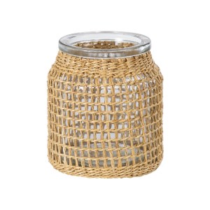 glo-35633-35633_0 GLOBOSTAR® MANDY 35633 ΔΙΑΚΟΣΜΗΤΙΚΟ ΒΑΖΟ ΓΥΑΛΙΝΟ ΔΙΑΦΑΝΟ ΜΕ ΜΠΑΜΠΟΥ Φ10.5 X Υ11CM