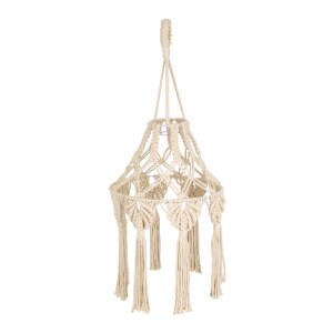 glo-36201-36201_3 GLOBOSTAR® 36201 MOROCCO BOHO ΚΑΠΕΛΟ ΦΩΤΙΣΤΙΚΟΥ- ΜΑΚΡΑΜΕ ΠΛΕΚΤΟ ΧΕΙΡΟΠΟΙΗΤΟ ΜΠΕΖ ΣΧΟΙΝΙ Μ3