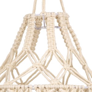 glo-36201-36201_4 GLOBOSTAR® 36201 MOROCCO BOHO ΚΑΠΕΛΟ ΦΩΤΙΣΤΙΚΟΥ- ΜΑΚΡΑΜΕ ΠΛΕΚΤΟ ΧΕΙΡΟΠΟΙΗΤΟ ΜΠΕΖ ΣΧΟΙΝΙ Μ3