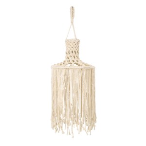 glo-36207-36207_2 GLOBOSTAR® 36207 SENEGAL BOHO ΚΑΠΕΛΟ ΦΩΤΙΣΤΙΚΟΥ- ΜΑΚΡΑΜΕ ΠΛΕΚΤΟ ΧΕΙΡΟΠΟΙΗΤΟ ΜΠΕΖ ΣΧΟΙΝΙ Μ3