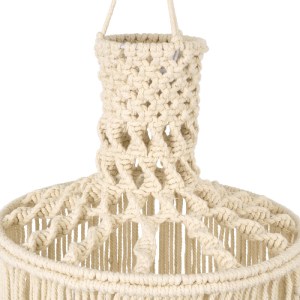 glo-36207-36207_4 GLOBOSTAR® 36207 SENEGAL BOHO ΚΑΠΕΛΟ ΦΩΤΙΣΤΙΚΟΥ- ΜΑΚΡΑΜΕ ΠΛΕΚΤΟ ΧΕΙΡΟΠΟΙΗΤΟ ΜΠΕΖ ΣΧΟΙΝΙ Μ3