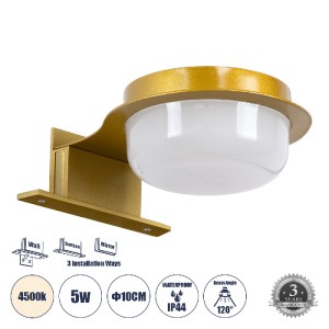 glo-60401-60401_00 GLOBOSTAR® KIARA 60401 ΜΟΝΤΕΡΝΟ ΦΩΤΙΣΤΙΚΟ ΤΟΙΧΟΥ - ΑΠΛΙΚΑ ΚΑΘΡΕΠΤΗ ΜΠΑΝΙΟΥ ΜΕ 3 ΤΡΟΠΟΥΣ ΤΟ