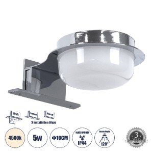 glo-60402-60402_00 GLOBOSTAR® KIARA 60402 ΜΟΝΤΕΡΝΟ ΦΩΤΙΣΤΙΚΟ ΤΟΙΧΟΥ - ΑΠΛΙΚΑ ΚΑΘΡΕΠΤΗ ΜΠΑΝΙΟΥ ΜΕ 3 ΤΡΟΠΟΥΣ ΤΟ