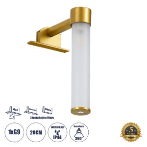 glo-60405-60405_0 GLOBOSTAR® ELSA 60405 ΜΟΝΤΕΡΝΟ ΦΩΤΙΣΤΙΚΟ ΤΟΙΧΟΥ - ΑΠΛΙΚΑ ΚΑΘΡΕΠΤΗ ΜΠΑΝΙΟΥ - ΠΙΝΑΚΑ 1 X G9 
