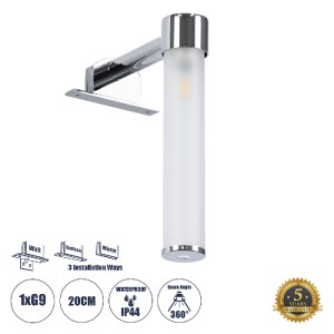glo-60406-60406_0 GLOBOSTAR® ELSA 60406 ΜΟΝΤΕΡΝΟ ΦΩΤΙΣΤΙΚΟ ΤΟΙΧΟΥ - ΑΠΛΙΚΑ ΚΑΘΡΕΠΤΗ ΜΠΑΝΙΟΥ - ΠΙΝΑΚΑ 1 X G9 