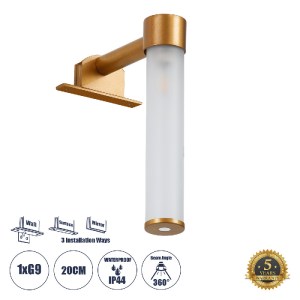 glo-60407-60407_0 GLOBOSTAR® ELSA 60407 ΜΟΝΤΕΡΝΟ ΦΩΤΙΣΤΙΚΟ ΤΟΙΧΟΥ - ΑΠΛΙΚΑ ΚΑΘΡΕΠΤΗ ΜΠΑΝΙΟΥ - ΠΙΝΑΚΑ 1 X G9 