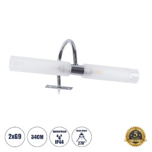 glo-60414-60414_0 GLOBOSTAR® FLORA 60414 ΜΟΝΤΕΡΝΟ ΦΩΤΙΣΤΙΚΟ ΤΟΙΧΟΥ - ΑΠΛΙΚΑ ΚΑΘΡΕΠΤΗ ΜΠΑΝΙΟΥ - ΠΙΝΑΚΑ 2 X G9