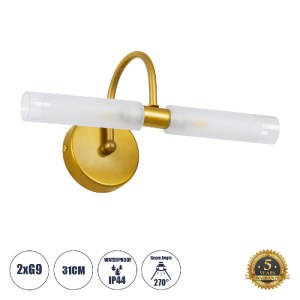 glo-60417-60417_00 GLOBOSTAR® PAOLA 60417 ΜΟΝΤΕΡΝΟ ΦΩΤΙΣΤΙΚΟ ΤΟΙΧΟΥ - ΑΠΛΙΚΑ ΚΑΘΡΕΠΤΗ ΜΠΑΝΙΟΥ - ΠΙΝΑΚΑ 2 X G9