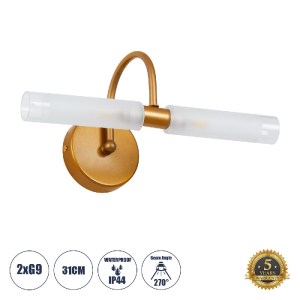 glo-60419-60419_00 GLOBOSTAR® PAOLA 60419 ΜΟΝΤΕΡΝΟ ΦΩΤΙΣΤΙΚΟ ΤΟΙΧΟΥ - ΑΠΛΙΚΑ ΚΑΘΡΕΠΤΗ ΜΠΑΝΙΟΥ - ΠΙΝΑΚΑ 2 X G9
