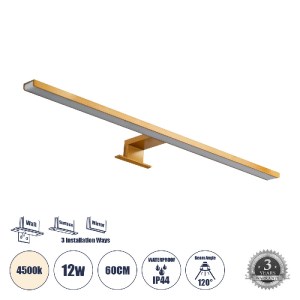 glo-60423-34abc0_60423_00 GLOBOSTAR® NINA 60423 ΜΟΝΤΕΡΝΟ ΦΩΤΙΣΤΙΚΟ ΤΟΙΧΟΥ - ΑΠΛΙΚΑ ΚΑΘΡΕΠΤΗ ΜΠΑΝΙΟΥ - ΠΙΝΑΚΑ LED 12W