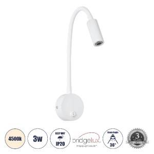 glo-60876-60876_0 GLOBOSTAR® GOOSE 60876 ΜΟΝΤΕΡΝΟ ΦΩΤΙΣΤΙΚΟ ΤΟΙΧΟΥ - ΑΠΛΙΚΑ ΞΕΝΟΔΟΧΕΙΟΥ BED SIDE LED 3W 300L