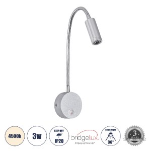 glo-60879-60879_0 GLOBOSTAR® GOOSE 60879 ΜΟΝΤΕΡΝΟ ΦΩΤΙΣΤΙΚΟ ΤΟΙΧΟΥ - ΑΠΛΙΚΑ ΞΕΝΟΔΟΧΕΙΟΥ BED SIDE LED 3W 300L