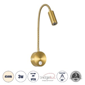 glo-60880-60880_0 GLOBOSTAR® GOOSE 60880 ΜΟΝΤΕΡΝΟ ΦΩΤΙΣΤΙΚΟ ΤΟΙΧΟΥ - ΑΠΛΙΚΑ ΞΕΝΟΔΟΧΕΙΟΥ BED SIDE LED 3W 300L