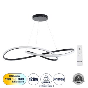 glo-60917-67ecc4_60917_0 GLOBOSTAR® DEXTER 60917 ΚΡΕΜΑΣΤΟ ΦΩΤΙΣΤΙΚΟ ΟΡΟΦΗΣ DESIGN LED CCT 120W 13440LM 300° AC 220-