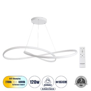 glo-60918-4ebbc5_60918_0 GLOBOSTAR® DEXTER 60918 ΚΡΕΜΑΣΤΟ ΦΩΤΙΣΤΙΚΟ ΟΡΟΦΗΣ DESIGN LED CCT 120W 13440LM 300° AC 220-