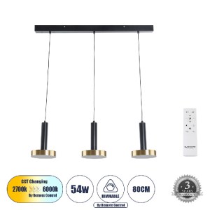 glo-60936-60936_0 GLOBOSTAR® ZANE 60936 ΚΡΕΜΑΣΤΟ ΦΩΤΙΣΤΙΚΟ DESIGN LED CCT 54W 6048LM 120° AC 220-240V IP20 -
