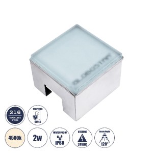 glo-60947-60947_0 GLOBOSTAR® CYBOLITHOS 60947 ΧΩΝΕΥΤΟ ΦΩΤΙΣΤΙΚΟ ΣΠΟΤ ΔΑΠΕΔΟΥ LED 2W 265LM 120° DC 24V ΑΔΙΑΒΡ
