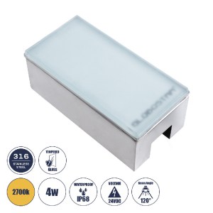 glo-60949-60949_0 GLOBOSTAR® CYBOLITHOS 60949 ΧΩΝΕΥΤΟ ΦΩΤΙΣΤΙΚΟ ΣΠΟΤ ΔΑΠΕΔΟΥ LED 4W 520LM 120° DC 24V ΑΔΙΑΒΡ