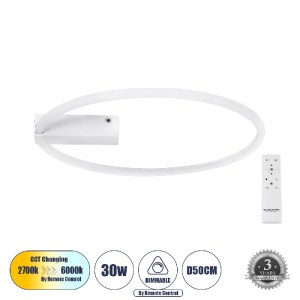 glo-60981-60981_0 GLOBOSTAR® CINDERELLA 60981 ΦΩΤΙΣΤΙΚΟ ΟΡΟΦΗΣ ΔΑΧΤΥΛΙΔΙ-ΚΥΚΛΟΣ LED CCT 30W 3360LM 360° AC 2