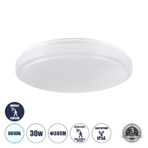 glo-60994-9508f6_60994_0 GLOBOSTAR® SENSORANO 60994 ΠΛΑΦΟΝΙΕΡΑ ΟΡΟΦΗΣ LED 30W 3000LM 120° AC 220-240V ΜΕ ΕΝΣΩΜΑΤΩΜΕ
