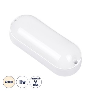 glo-61001-79d403_61001_0 GLOBOSTAR® HOMIE 61001 LED ΠΛΑΦΟΝΙΕΡΑ ΟΡΟΦΗΣ - ΤΟΙΧΟΥ ΟΒΑΛ 11W 939LM 150° AC 220-240V ΑΔΙΑ