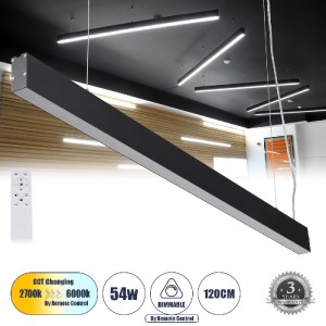 glo-61028-02bdbb_61028_0 GLOBOSTAR® FELIX 61028-P ΓΡΑΜΜΙΚΟ ΚΡΕΜΑΣΤΟ ΦΩΤΙΣΤΙΚΟ LINEAR LED CCT 54W 6500LM 120° AC 220