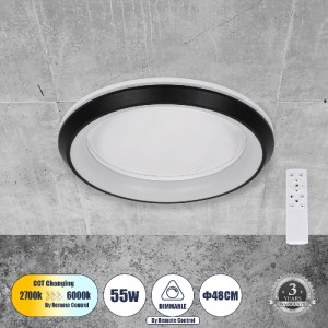 glo-61040-61040_0 GLOBOSTAR® MELINA 61040 ΠΛΑΦΟΝΙΕΡΑ ΟΡΟΦΗΣ ΚΥΚΛΟΣ LED CCT 55W 6376LM 120° AC 220-240V - ΕΝΑ