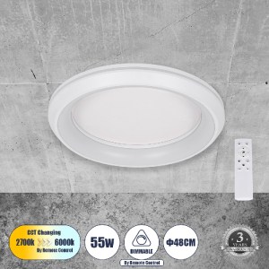 glo-61041-a1c4b1_61041_0 GLOBOSTAR® MELINA 61041 ΠΛΑΦΟΝΙΕΡΑ ΟΡΟΦΗΣ ΚΥΚΛΟΣ LED CCT 55W 6376LM 120° AC 220-240V - ΕΝΑ