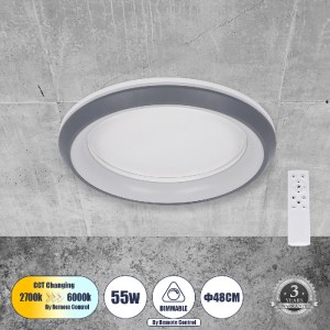glo-61042-6ccbca_61042_0 GLOBOSTAR® MELINA 61042 ΠΛΑΦΟΝΙΕΡΑ ΟΡΟΦΗΣ ΚΥΚΛΟΣ LED CCT 55W 6376LM 120° AC 220-240V - ΕΝΑ