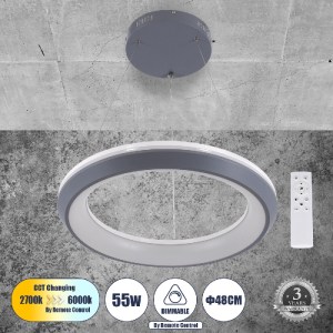 glo-61045-159f81_61045_00 GLOBOSTAR® MELINA 61045 ΚΡΕΜΑΣΤΗ ΠΛΑΦΟΝΙΕΡΑ ΟΡΟΦΗΣ ΚΥΚΛΟΣ LED CCT 55W 6376LM 120° AC 220-2