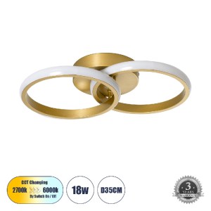 glo-61060-61060_0 GLOBOSTAR® CORA 61060 ΦΩΤΙΣΤΙΚΟ ΟΡΟΦΗΣ DESIGN LED CCT 18W 2160LM 300° AC 220-240V - ΕΝΑΛΛΑ
