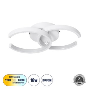 glo-61068-7624e1_61068_0 GLOBOSTAR® EVA 61068 ΦΩΤΙΣΤΙΚΟ ΟΡΟΦΗΣ DESIGN LED CCT 16W 1920LM 300° AC 220-240V - ΕΝΑΛΛΑΓ
