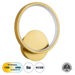 glo-61072-61072_00 GLOBOSTAR® TED 61072 ΜΟΝΤΕΡΝΟ ΦΩΤΙΣΤΙΚΟ ΤΟΙΧΟΥ - ΑΠΛΙΚΑ LED 9W 1080LM 300° AC 220-240V IP2