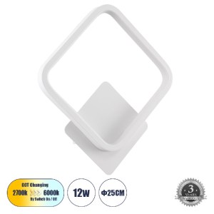 glo-61080-61080_0 GLOBOSTAR® LENA 61080 ΦΩΤΙΣΤΙΚΟ ΤΟΙΧΟΥ - ΑΠΛΙΚΑ DESIGN LED CCT 12W 1440LM 300° AC 220-240V